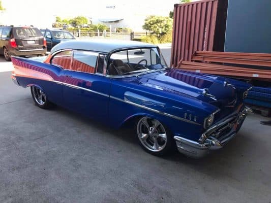 Blue vintage car