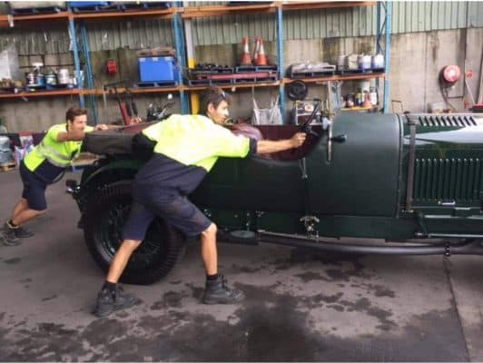 Car loading onto vessel